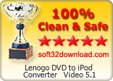 Lenogo DVD to iPod Converter + Video 5.1 Clean & Safe award
